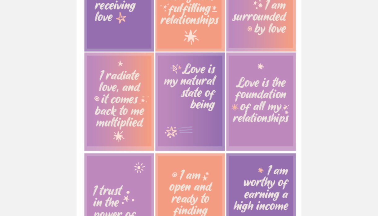 Affirmation cards in hand